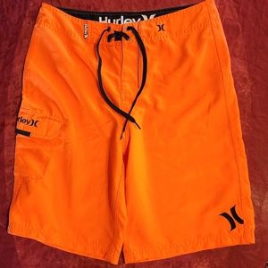 Hurley One and Only Solid Boardshorts - Neon Orange nwot sz 30w